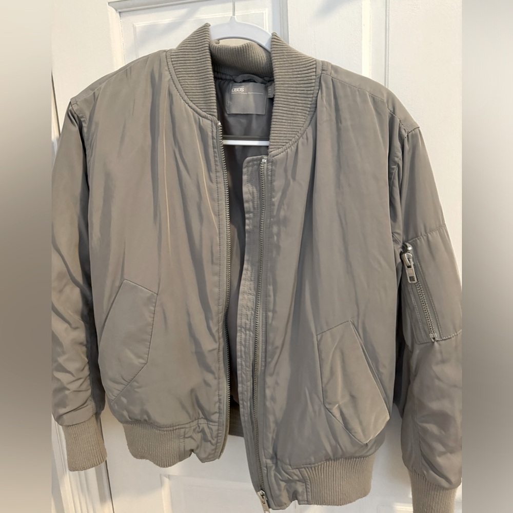 ASOS Grey Bomber Jacket in size 6